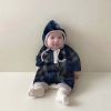 Baby Fashion Plaid Pattern Thin Fleece Autumn Romper