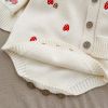 Baby Girl Embroidered Pattern Sleeveless Onesies With Cardigan Sets
