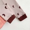 Baby Print Pattern Crewneck Long Sleeve Tops With Pants Sets