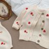 Baby Girl Embroidered Pattern Sleeveless Onesies With Cardigan Sets