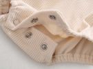 Baby Striped Shirt Combo Corduroy Fabric Cartoon Bear Embroidered Vest Bodysuit 2 Pieces Sets